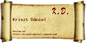 Kriszt Dániel névjegykártya